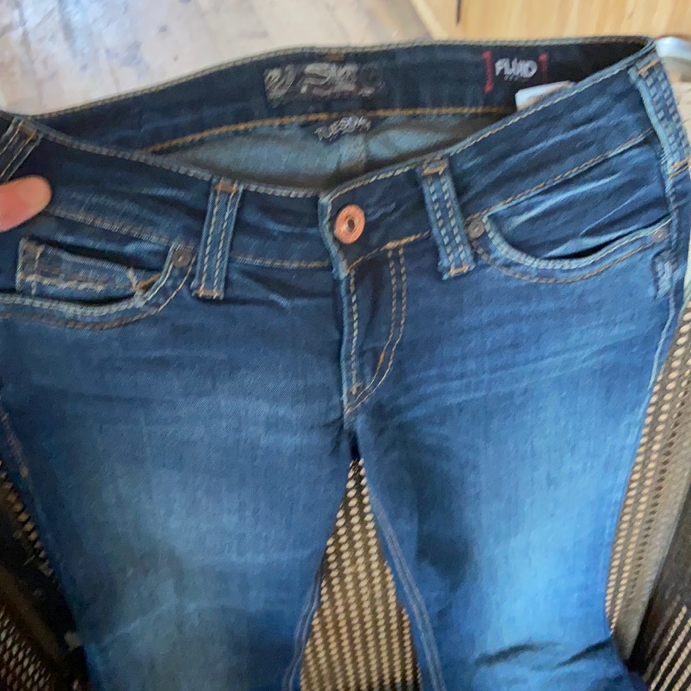 Silver fluid jeans